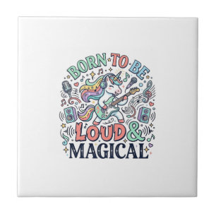 Carreau Licorne née pour être forte et magique Blanc Origi
