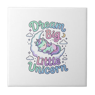 Carreau Licorne rêve grand petit cadeau licorne idée vecte