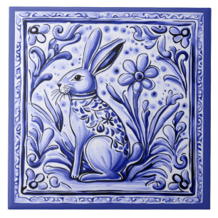 Carreau Lièvre lapin lapin méditerranéen lapin folle Art a