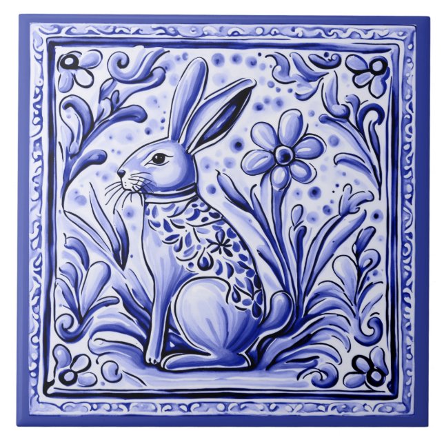 Carreau Lièvre lapin lapin méditerranéen lapin folle Art a (Devant)