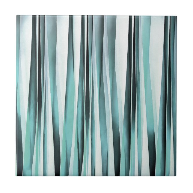 Carreau Lignes bleues cyan motif de Stripey d'océan (Devant)
