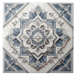 Carreau Lignes circulaires Art Déco Modernes Toutes Gris