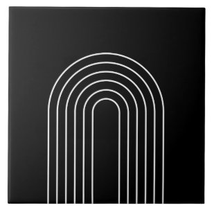 Carreau Lignes géométriques tendance, noir et blanc