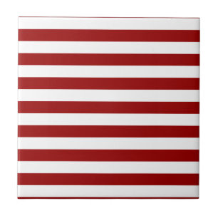Carreau Lignes rouges et blanches épaisses, motif géomé
