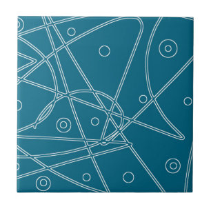 Carreau Lignes turquoise art Abstrait Cercles Minimalisme
