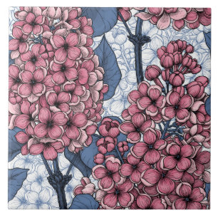 Carreau Lilac en rose et bleu