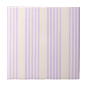 Carreau Lilac violet et beige cinq bandes motif