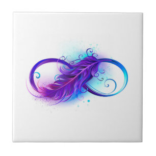Carreau L'infini avec plume violette