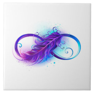 Carreau L'infini avec plume violette