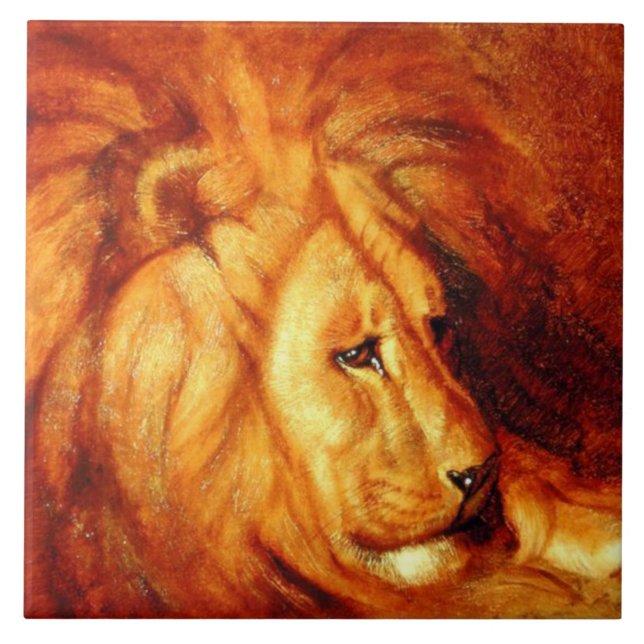 Carreau Lion au repos (par Abbott Handerson Thayer) (Devant)