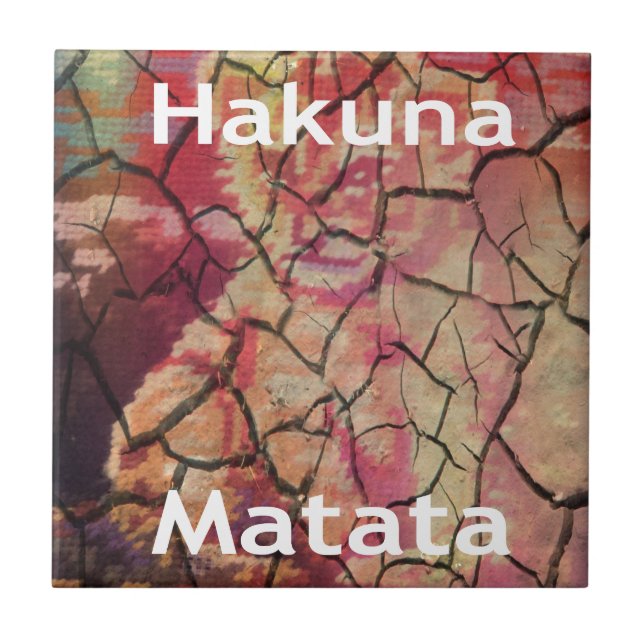 Carreau Lion Elégant Terre : Hakuna Matata Design textuel (Devant)