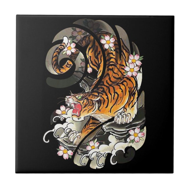 Carreau Lion Gift| Tiger Tattoo Cool brave (Devant)