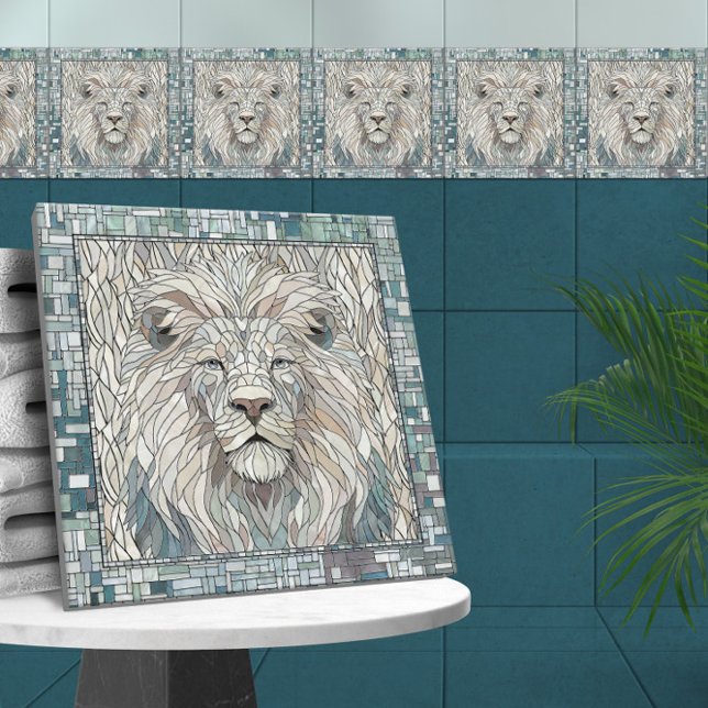 Carreau Lion Portrait Mosaic Art (Créateur téléchargé)
