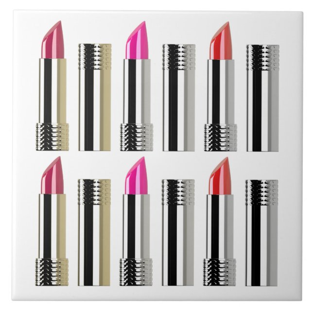 Carreau Lipstick beauté cosmétique chrome rose rouge (Devant)
