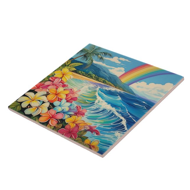 Carreau lithographe vintage art tropical (Côté)