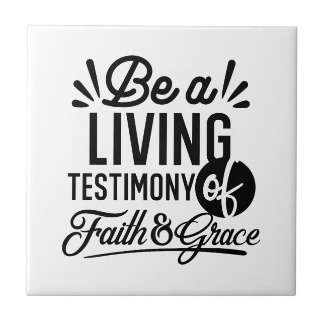 Carreau Living Testimony Bible Quote Christian Motivation (Devant)