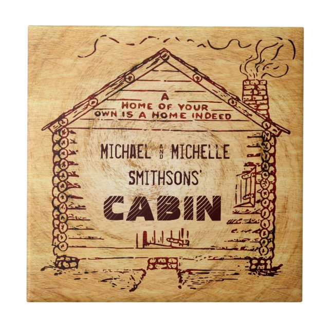 Carreau Log Cabine Personnalisé Faux Wood (Devant)