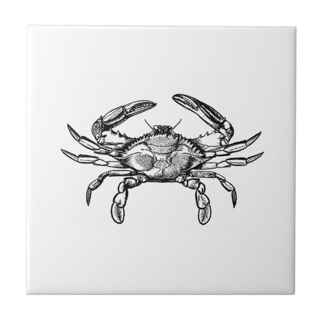 Carreau Logo de crabe bleu (noir et blanc) (Devant)