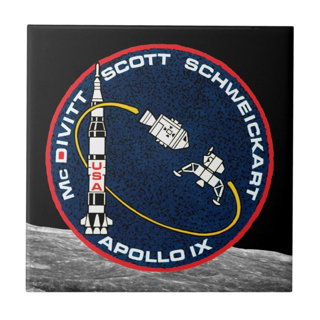 Carreau Logo de patchs de mission Apollo 9 NASA (Devant)