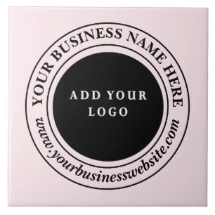 Carreau Logo d'entreprise personnalisé rose moderne