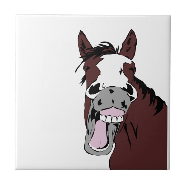 Carreau Logo Fun Laughing Horse Head (Devant)