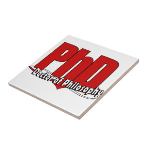 Carreau LOGO GRAND DOCTEUR DE PhD ROUGE DE PHILOSOPHIE
