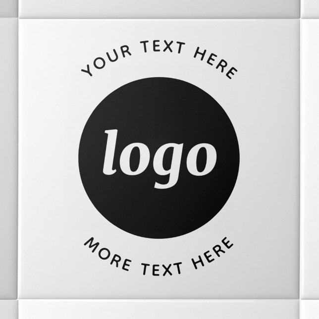Carreau Logo simple - Entreprise de texte personnalisé (Logo and custom text business promotional ceramic tile)