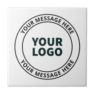 Carreau Logo téléchargé + Texte circulaire modifiable