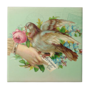 Carreau L'oiseau victorien de Valentine et s'est levé