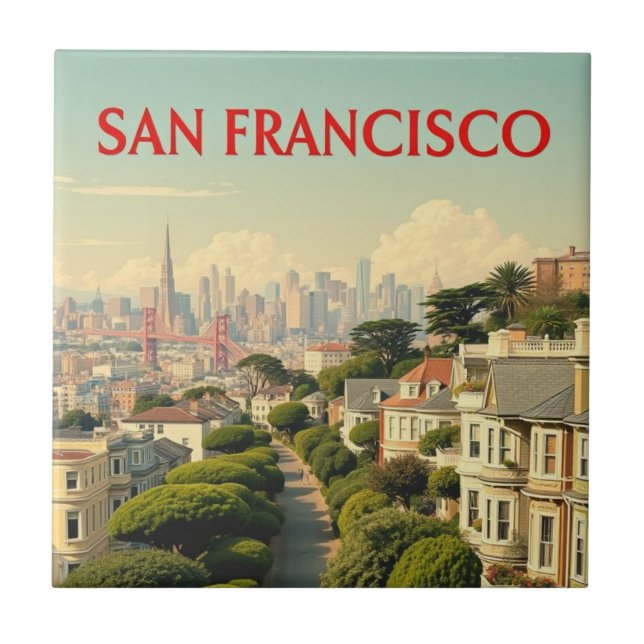 Carreau Lombard Street, San Francisco | Rétro vintage (Devant)