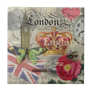 Carreau Londres Angleterre Voyage Europe Vintage Art