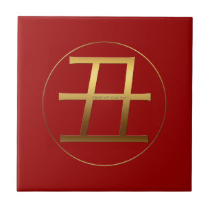 Carreau L'or d'année de boeuf a gravé la tuile en refief