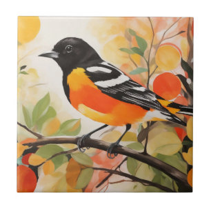 Carreau L'Oriole de Baltimore, un oiseau de charme de la n