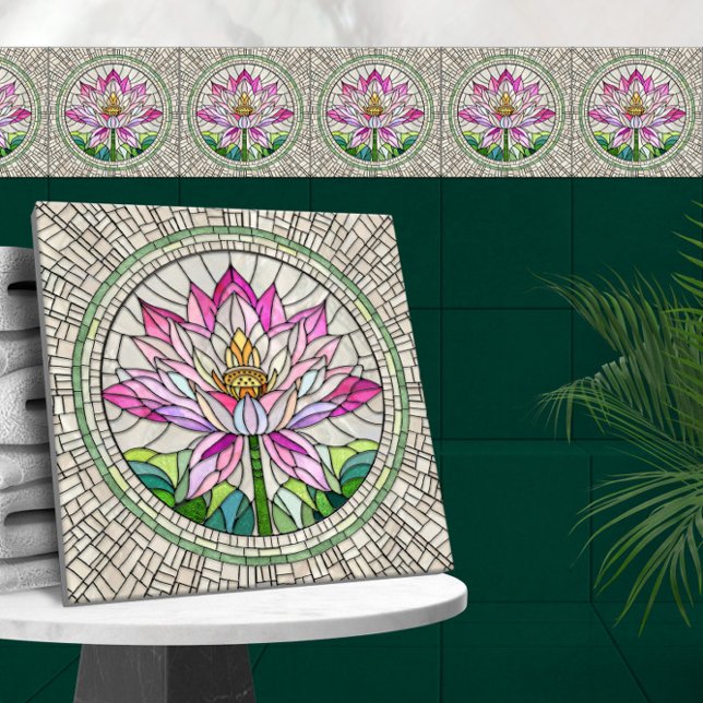 Carreau Lotus Flower Mosaic Art (Créateur téléchargé)