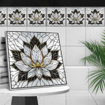 Lotus Flower - Noir, Perle et Or