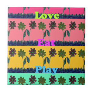 Carreau Love Eat Play Art Print