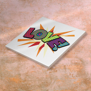 Carreau LOVE Fun Comic Coloré Livre Pop Art