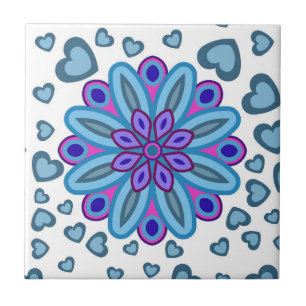 CARREAU LOVE HEART COLORFULL TILE CÉRAMIQUE