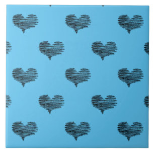 Carreau Love Valentine's Day Black Heart croquis