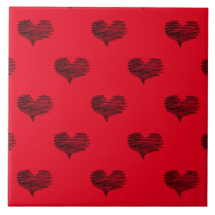 Carreau Love Valentine's Day Black Heart croquis