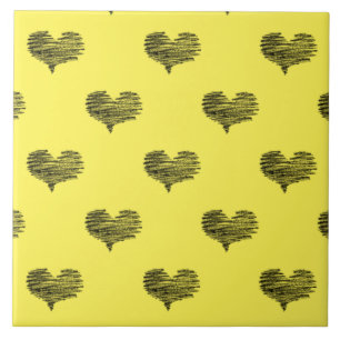 Carreau Love Valentine's Day Black Heart croquis