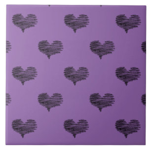 Carreau Love Valentine's Day Black Heart croquis