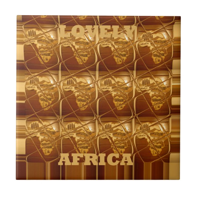 Carreau Lovely Africa Map Vector Motif Art Design Imprimer (Devant)
