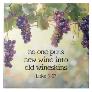 Carreau Luc 5:37 Nouveau vin dans Vieux Verset Bible Wines