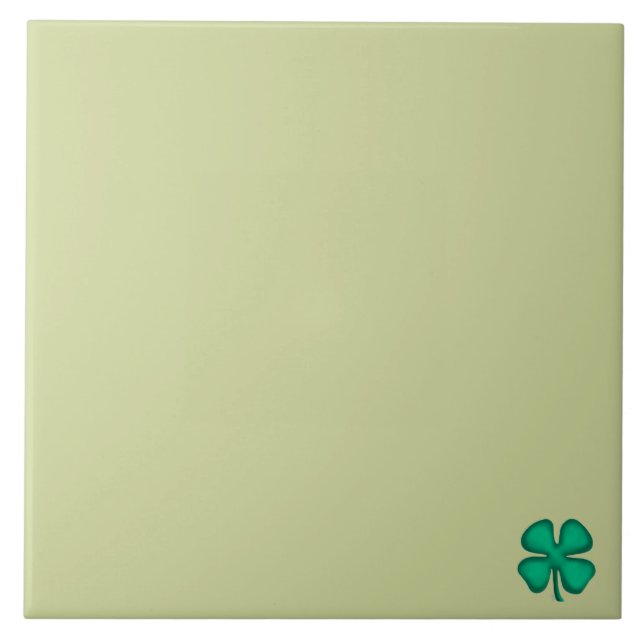 Carreau Lucky 4 Leaf Irish Clover tiny lt green large tile (Devant)