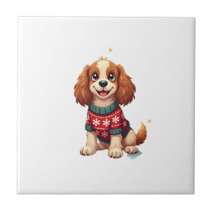 Carreau Lueur de flocon de neige de Cocker Spaniel