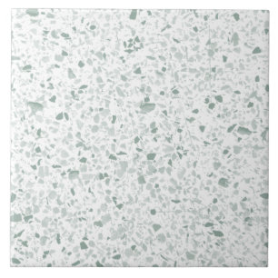 Carreau Lumière verte sur blanc Motif en pierre Terrazzo