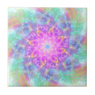 Carreau Lumières brillantes Spiral Coloré Art Mandala