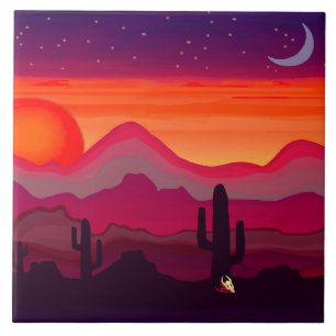 Carreau Lune de cactus du désert