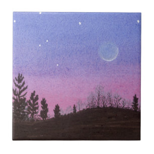 Carreau Lune et étoiles